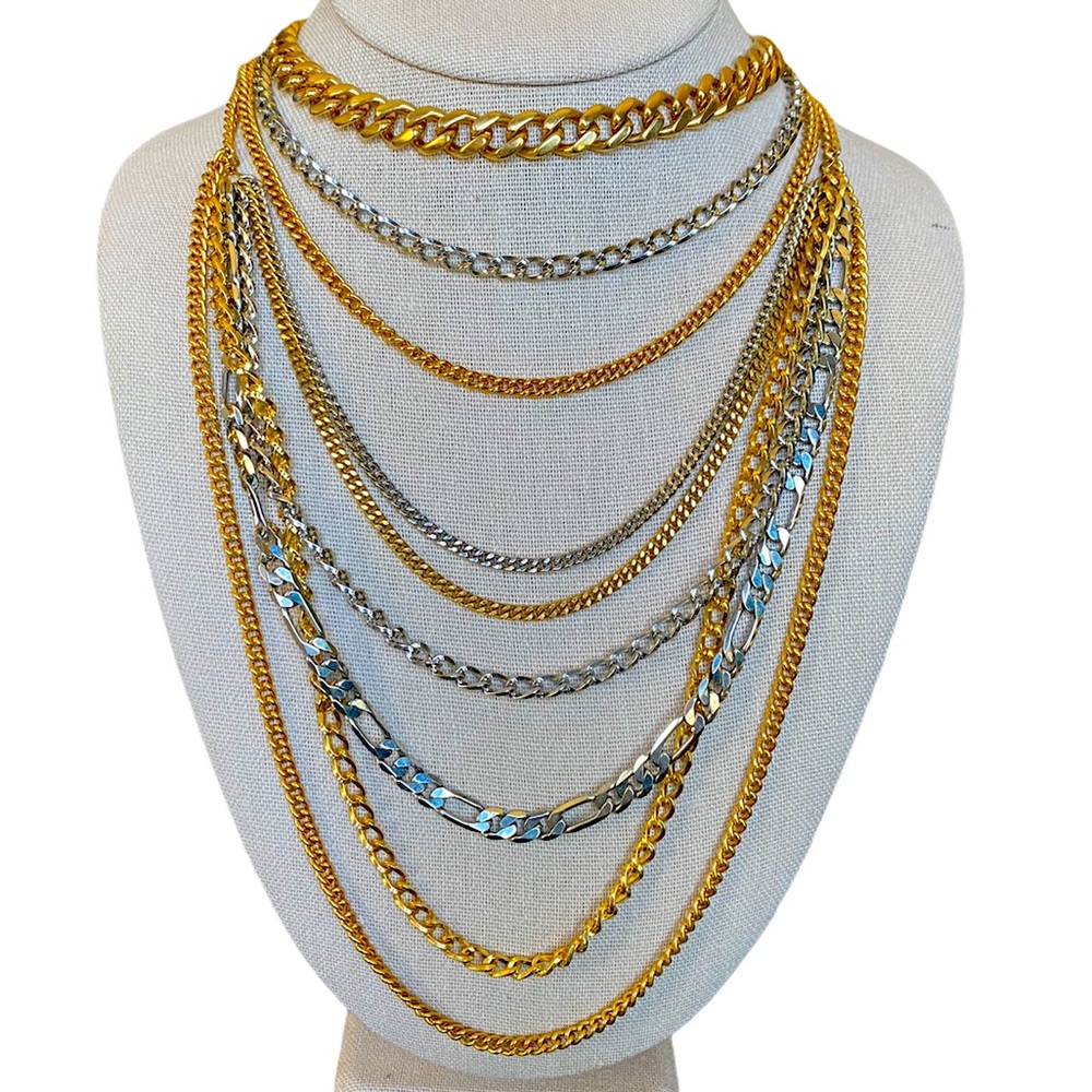 AV MAX Mixed Metal, Gold & Silver Layered Necklace